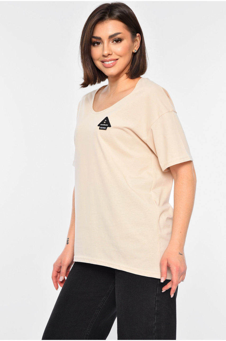 Футболка жіноча бежевого кольору 188335