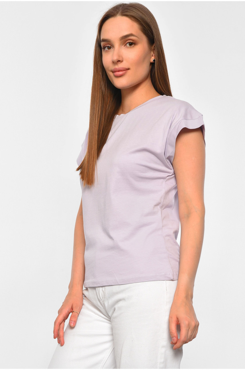 Футболка женская сиреневого цвета 4076 188355 Футболка женская сиреневого цвета 4076 188355