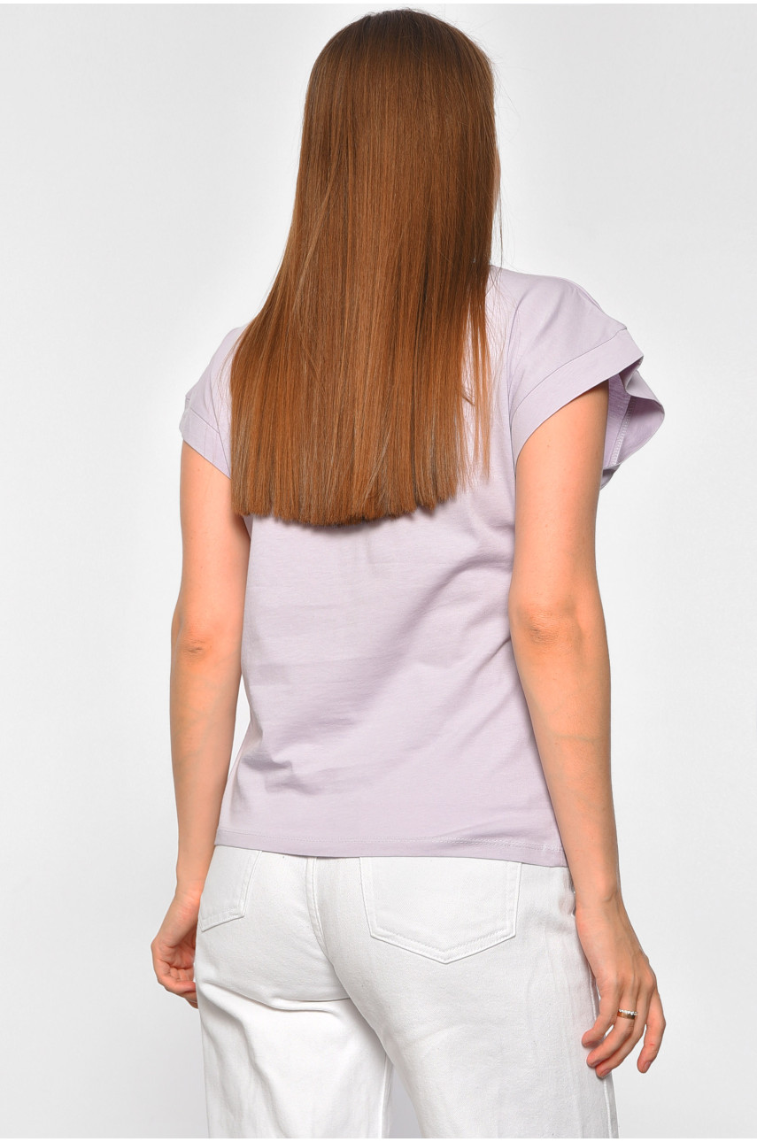 Футболка женская сиреневого цвета 4076 188355 Футболка женская сиреневого цвета 4076 188355