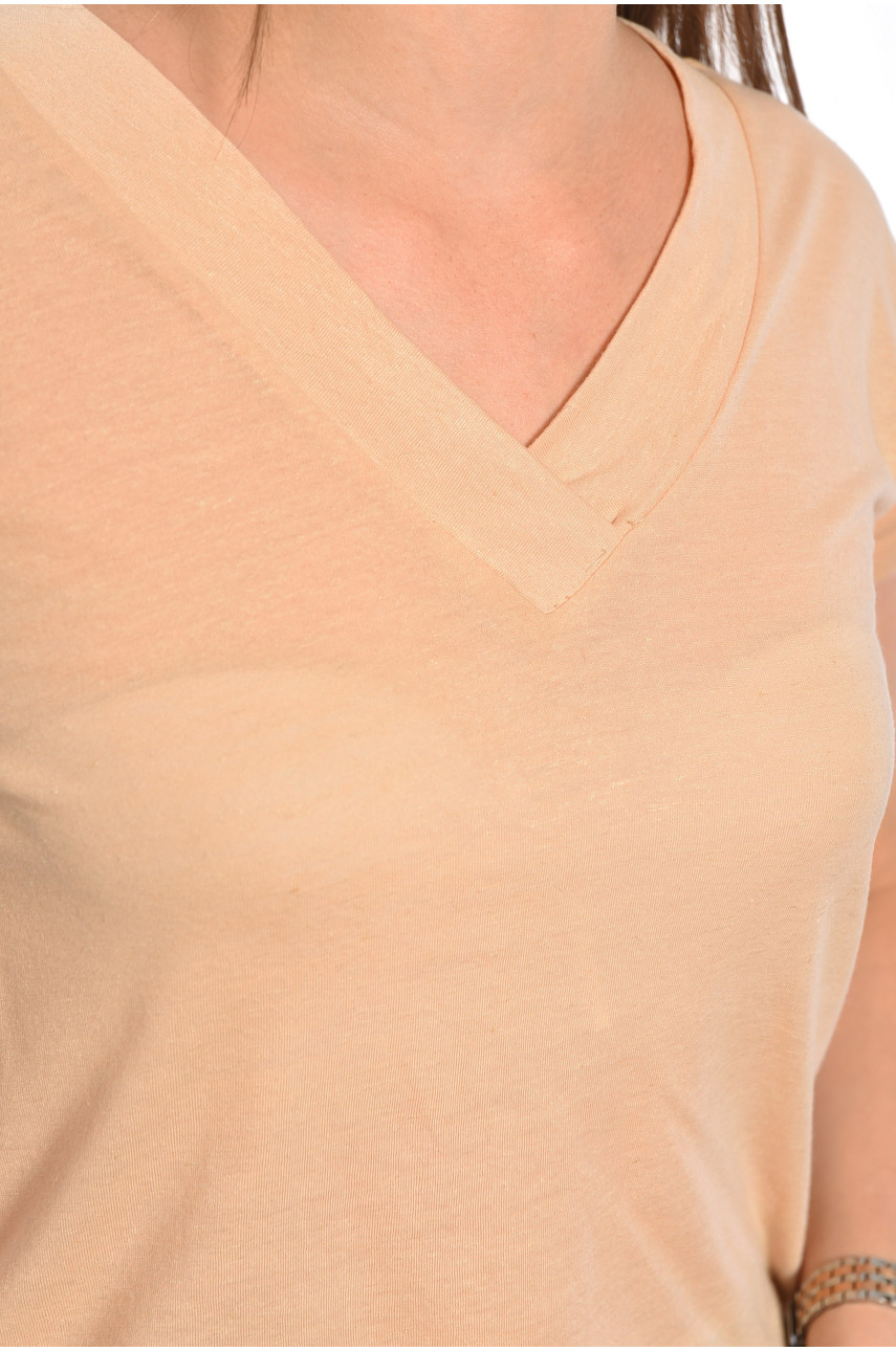 Футболка женская бежевого цвета 3118 188361 Футболка женская бежевого цвета 3118 188361