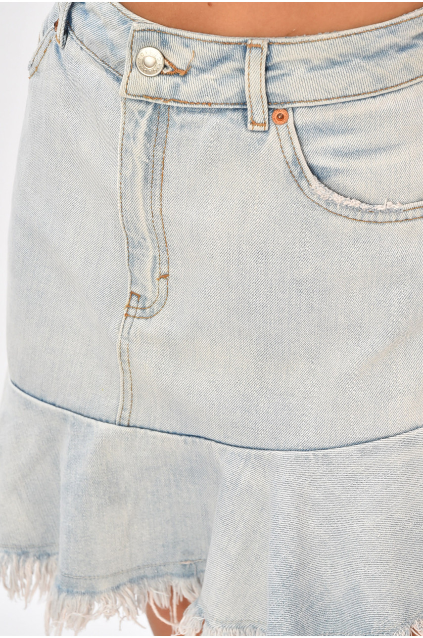 Юбка женская джинсовая голубого цвета 009-12 188396