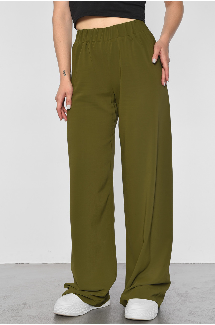 Штани жіночі кольору хакі 188430 Штани жіночі кольору хакі 188430
