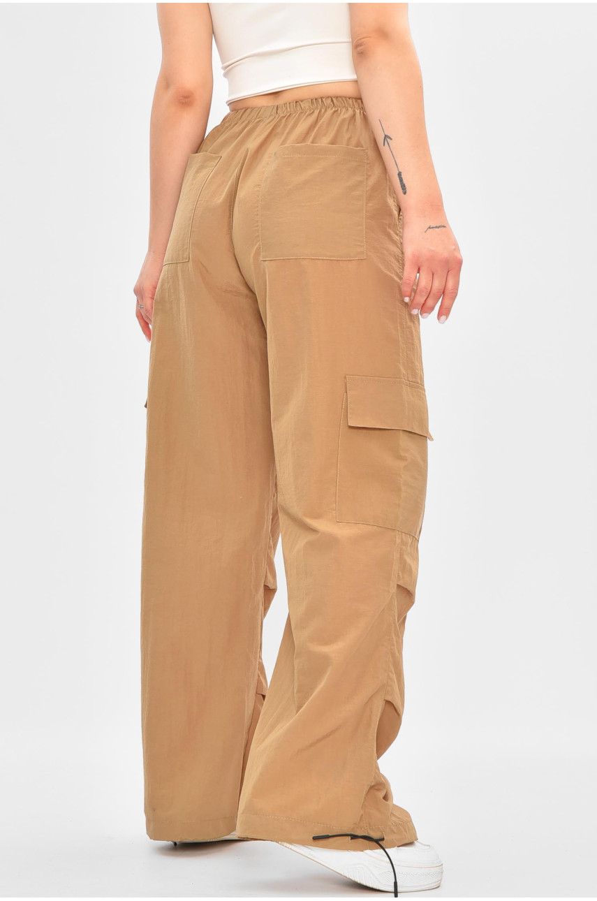 Штаны женские плащевка бежевого цвета 1273 188444
