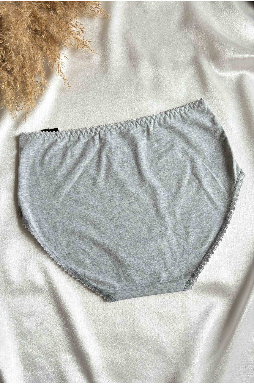 Трусы женские полубатальные серого цвета с рисунком 70018 188508