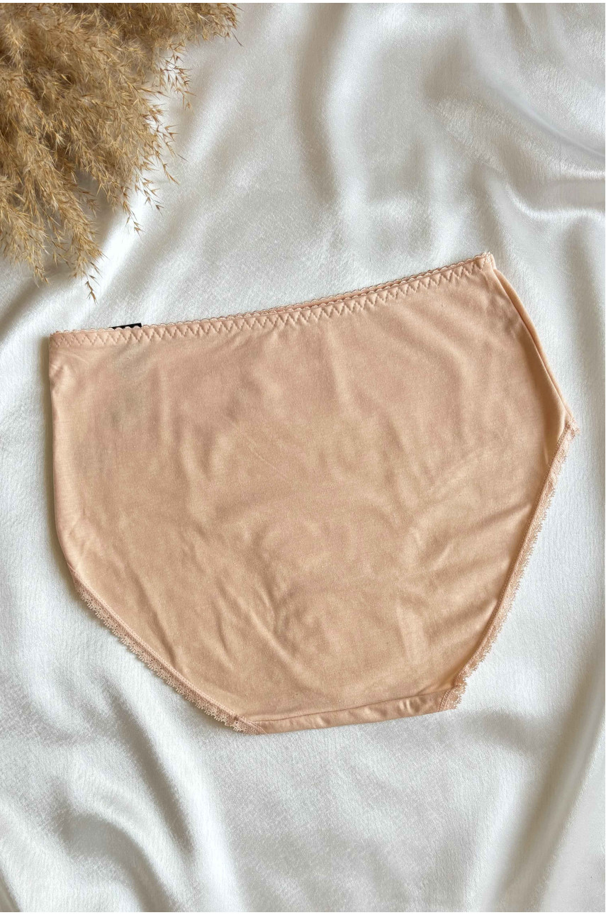 Трусы женские полубатальные бежевого цвета с рисунком 70018 188512