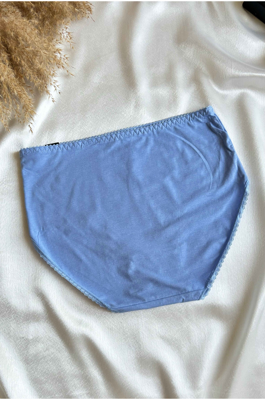 Трусы женские полубатальные голубого цвета с рисунком 70018 188513