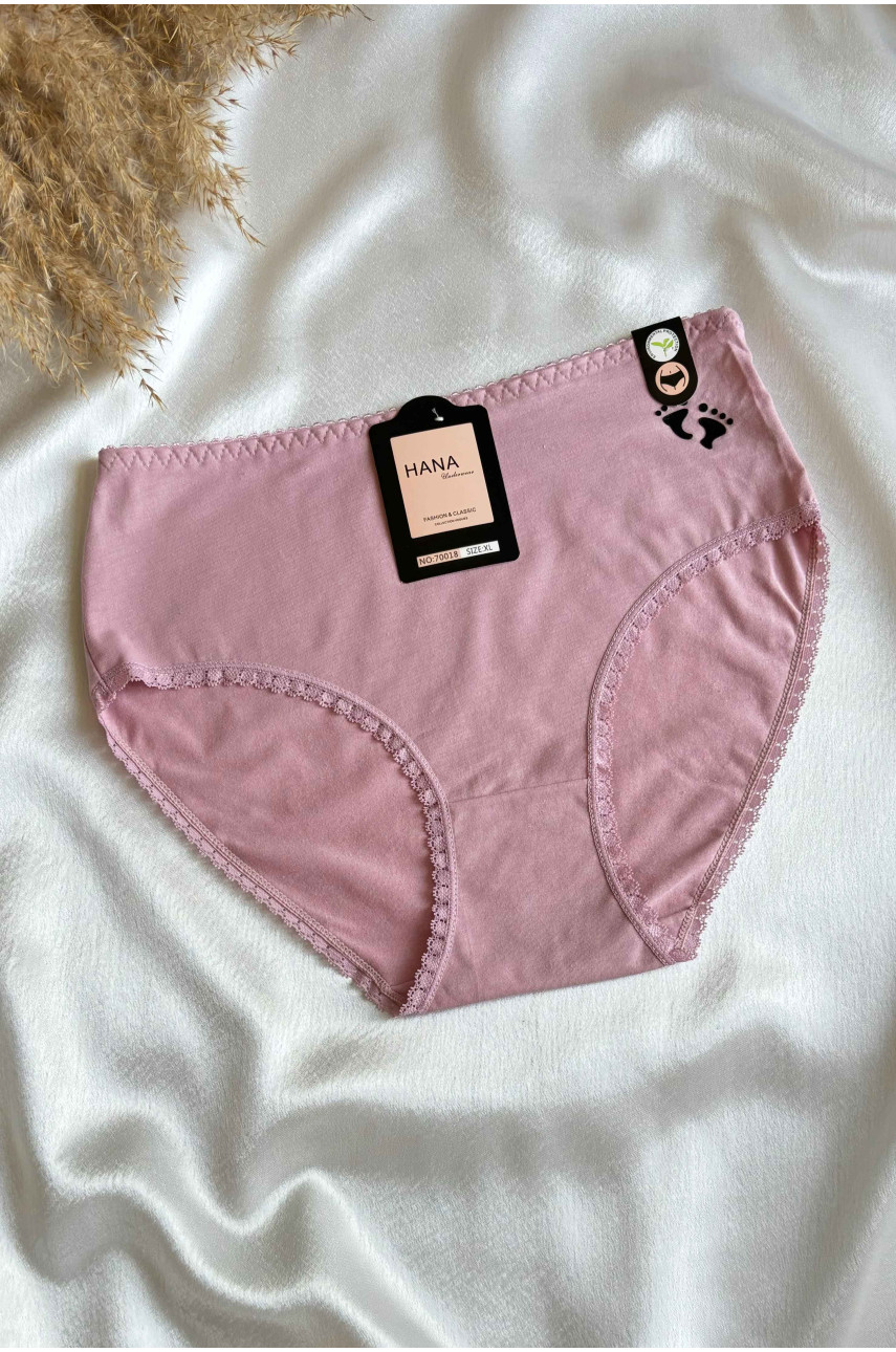 Трусы женские полубатальные розового цвета с рисунком 70018 188514