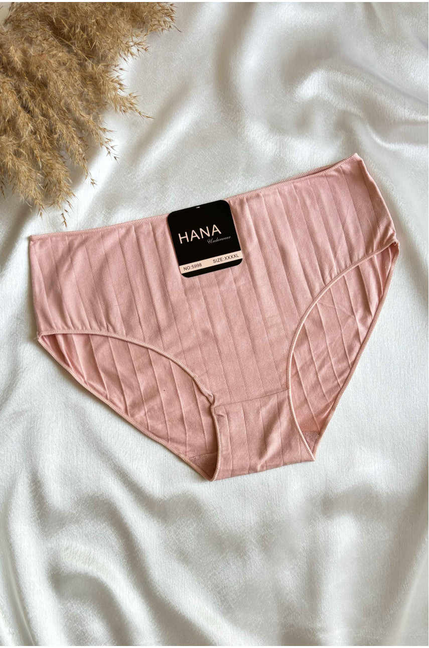 Труси жіночі напівбатальні пудрового кольору однотонні 5998 188517 Труси жіночі напівбатальні пудрового кольору однотонні 5998 188517