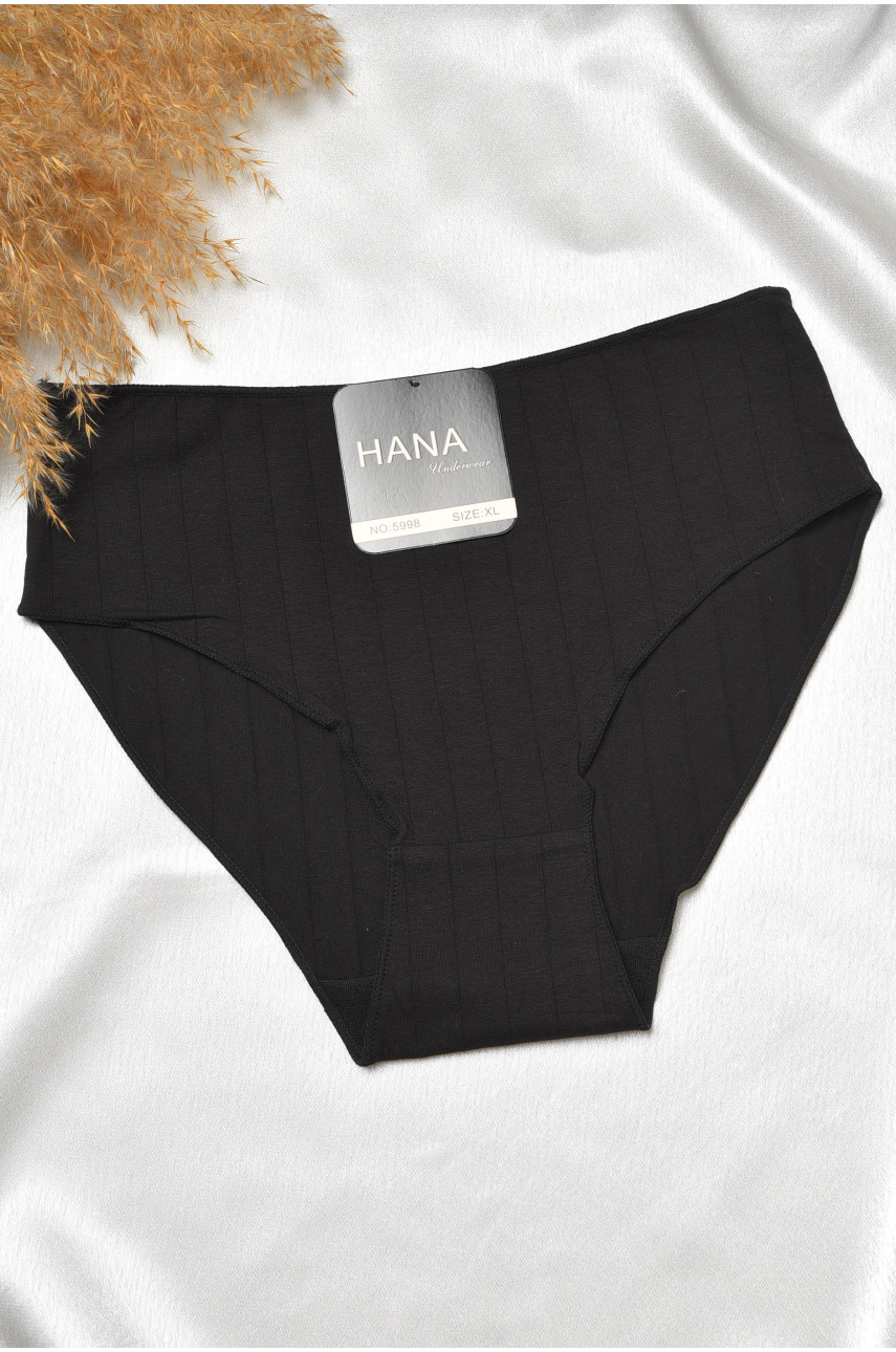 Трусы женские полубатальные черного цвета однотонные 5998 188526