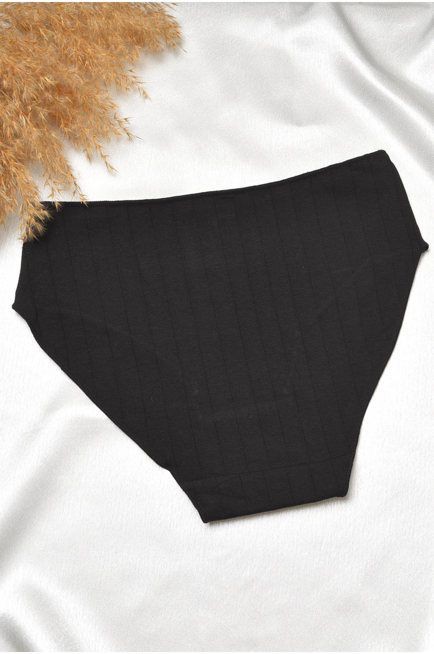 Трусы женские полубатальные черного цвета однотонные 5998 188526