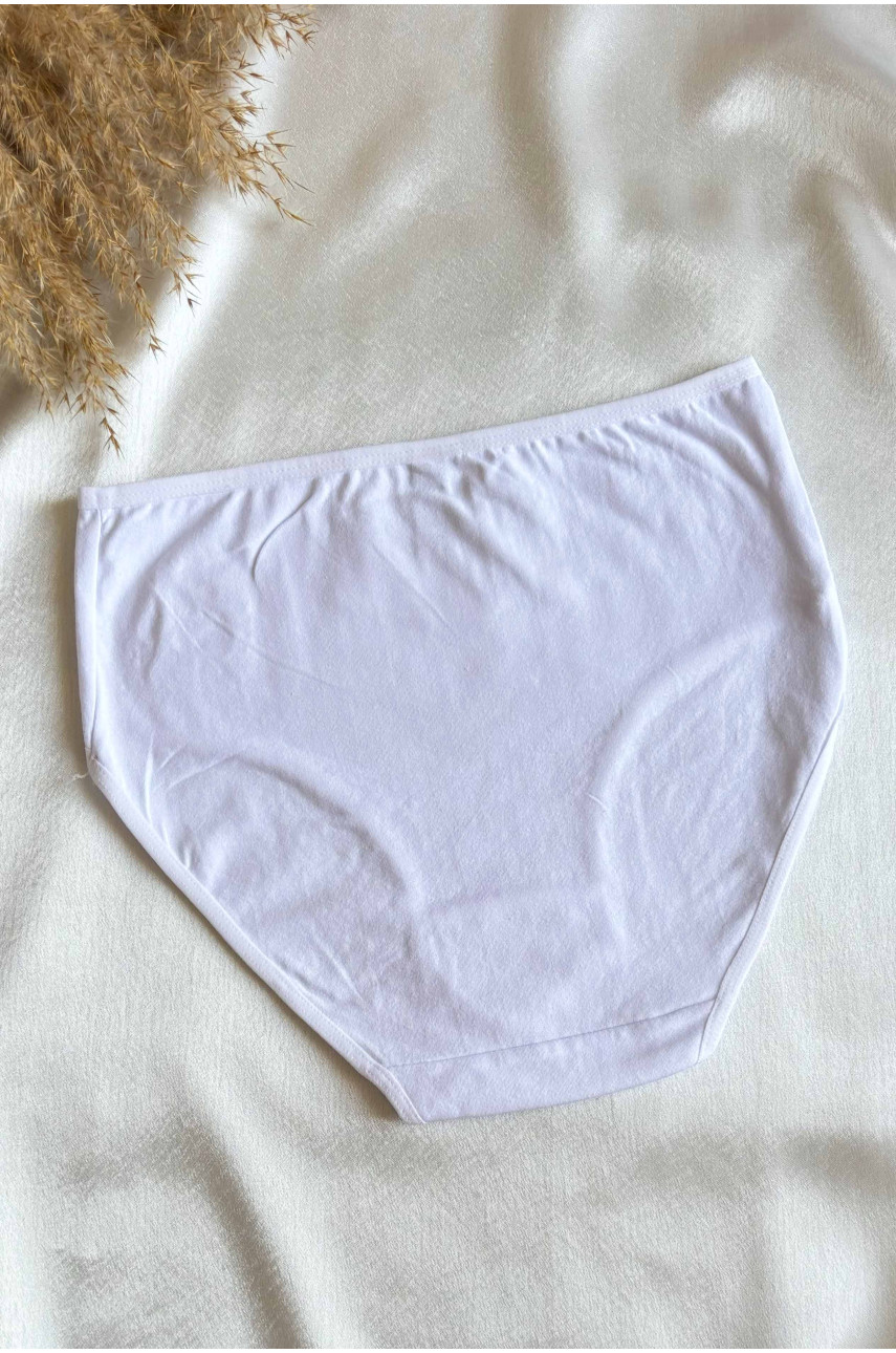 Трусы женские батальные белого цвета однотонные 38265 188528