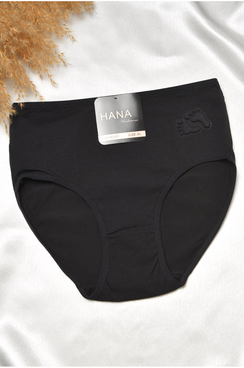 Трусы женские батальные черного цвета однотонные 38265 188537 Трусы женские батальные черного цвета однотонные 38265 188537