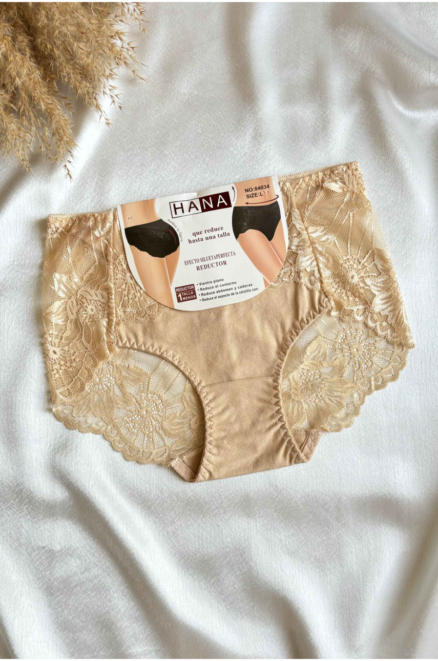 Труси жіночі напівбатальні бежевого кольору з мереживом 84034 188544 Труси жіночі напівбатальні бежевого кольору з мереживом 84034 188544