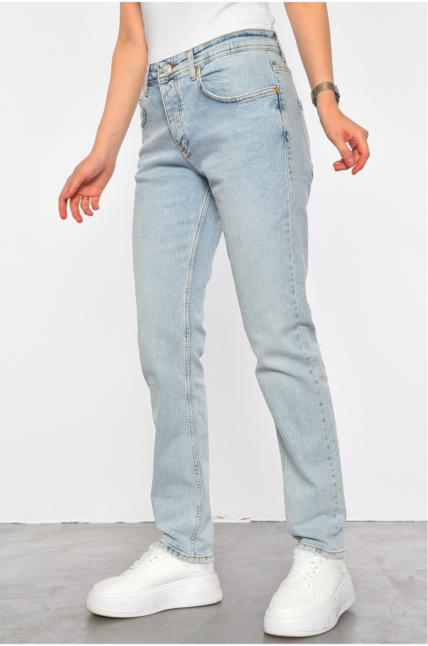 Джинси жіночі блакитного кольору 188553 Джинси жіночі блакитного кольору 188553