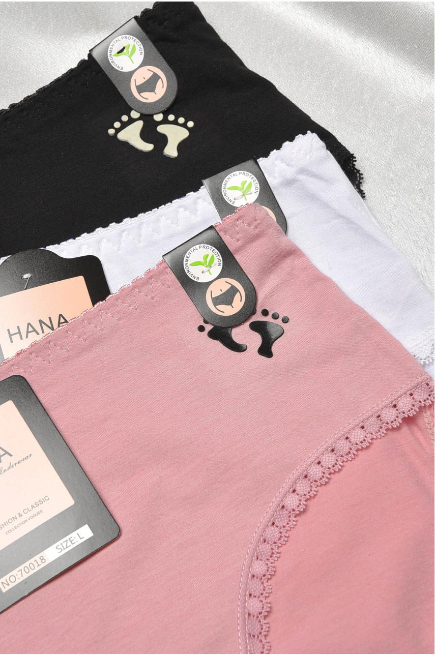 Набор трусов женских полубатальных 3 штуки 70018 188590