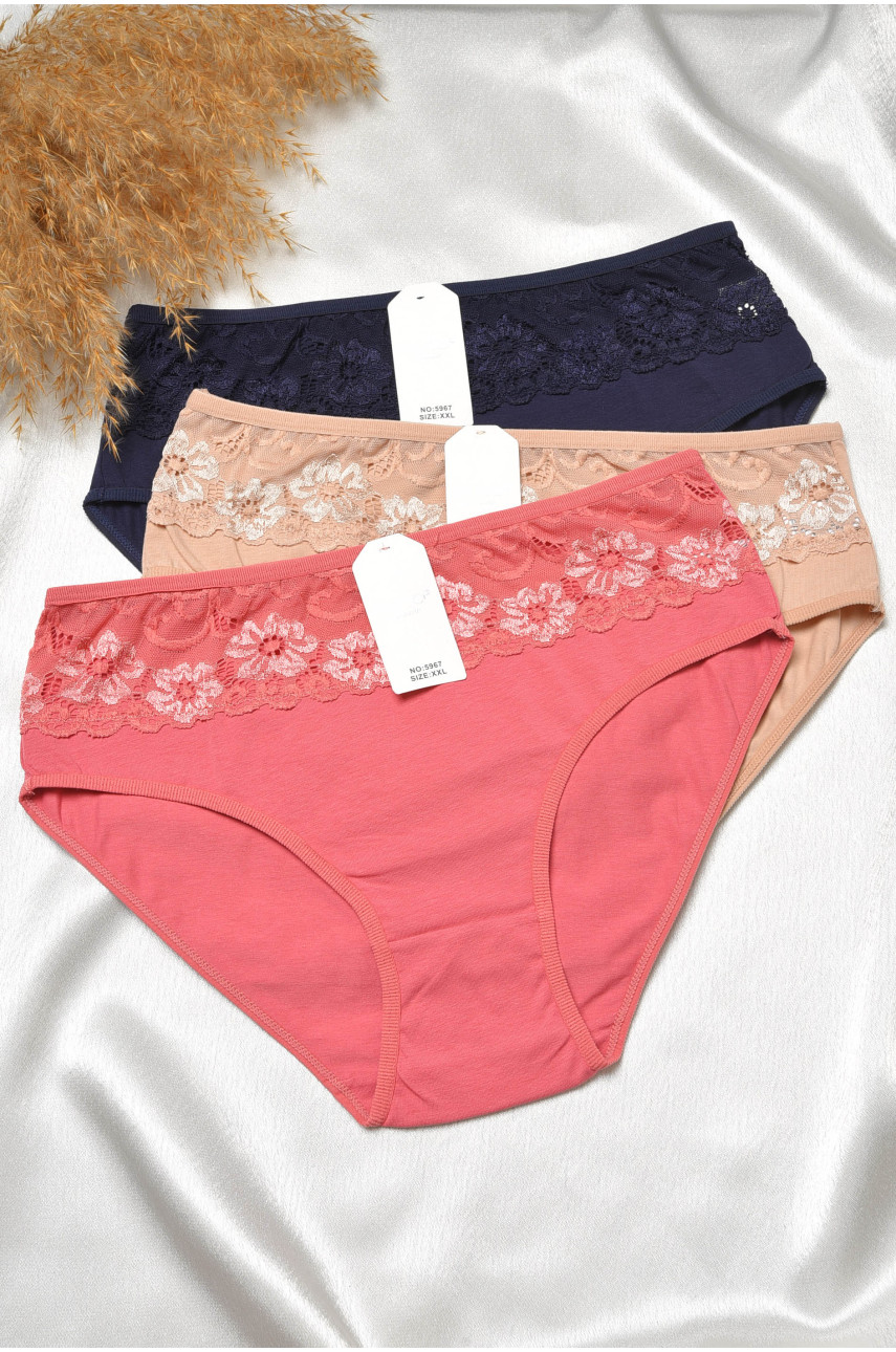 Набор трусов женских полубатальных 3 штуки 5967 188610