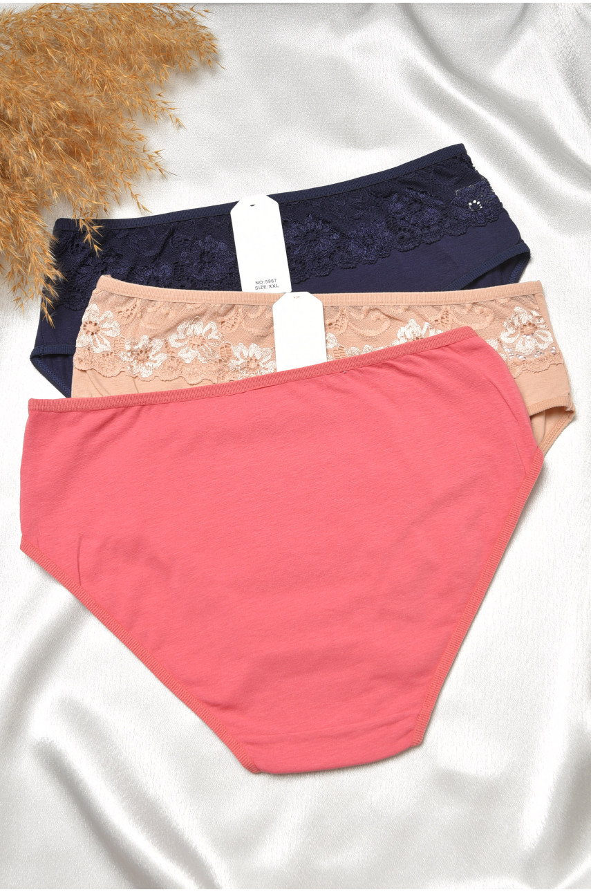 Набор трусов женских полубатальных 3 штуки 5967 188610