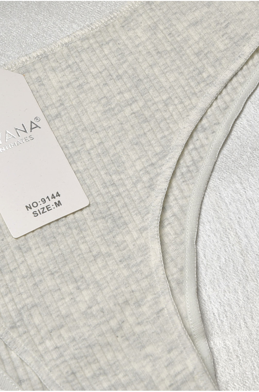 Трусы женские в рубчик однотонные серого цвета 9144 188636