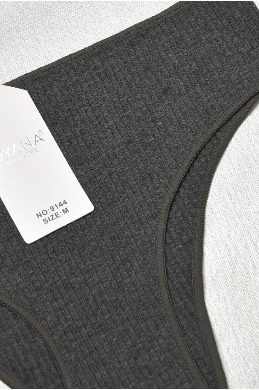 Труси жіночі в рубчик однотонні графітового кольору 9144 188638