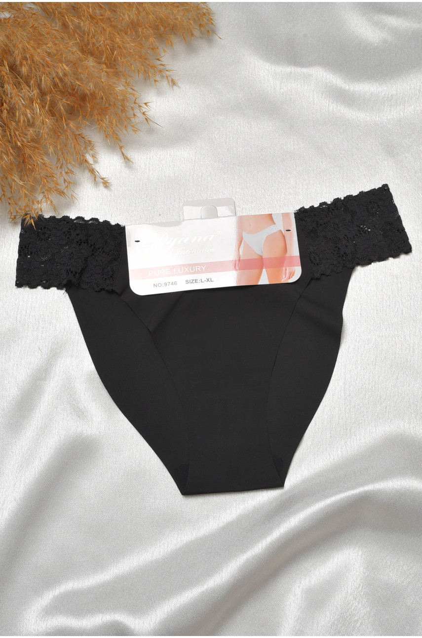 Трусы женские черного цвета с кружевом 9746 188648