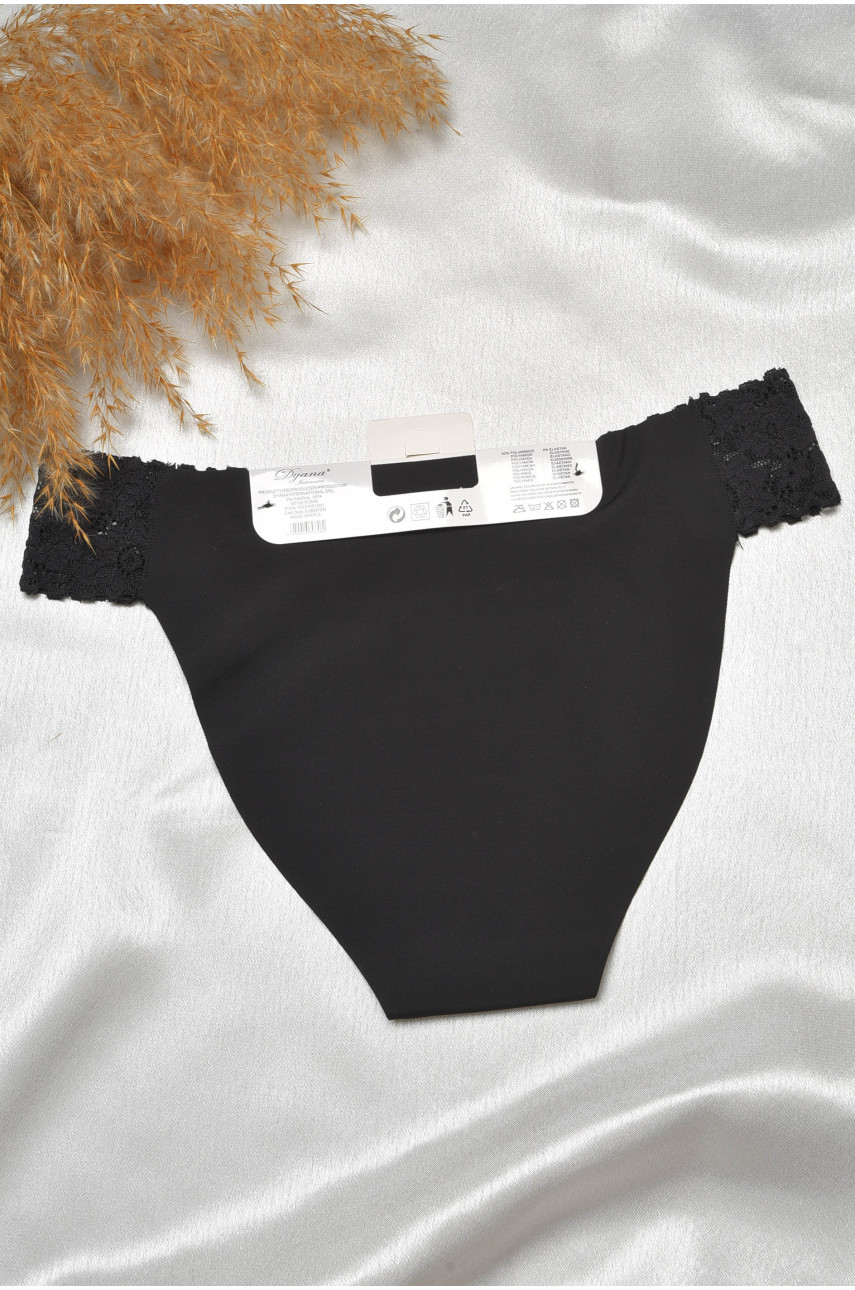 Трусы женские черного цвета с кружевом 9746 188648