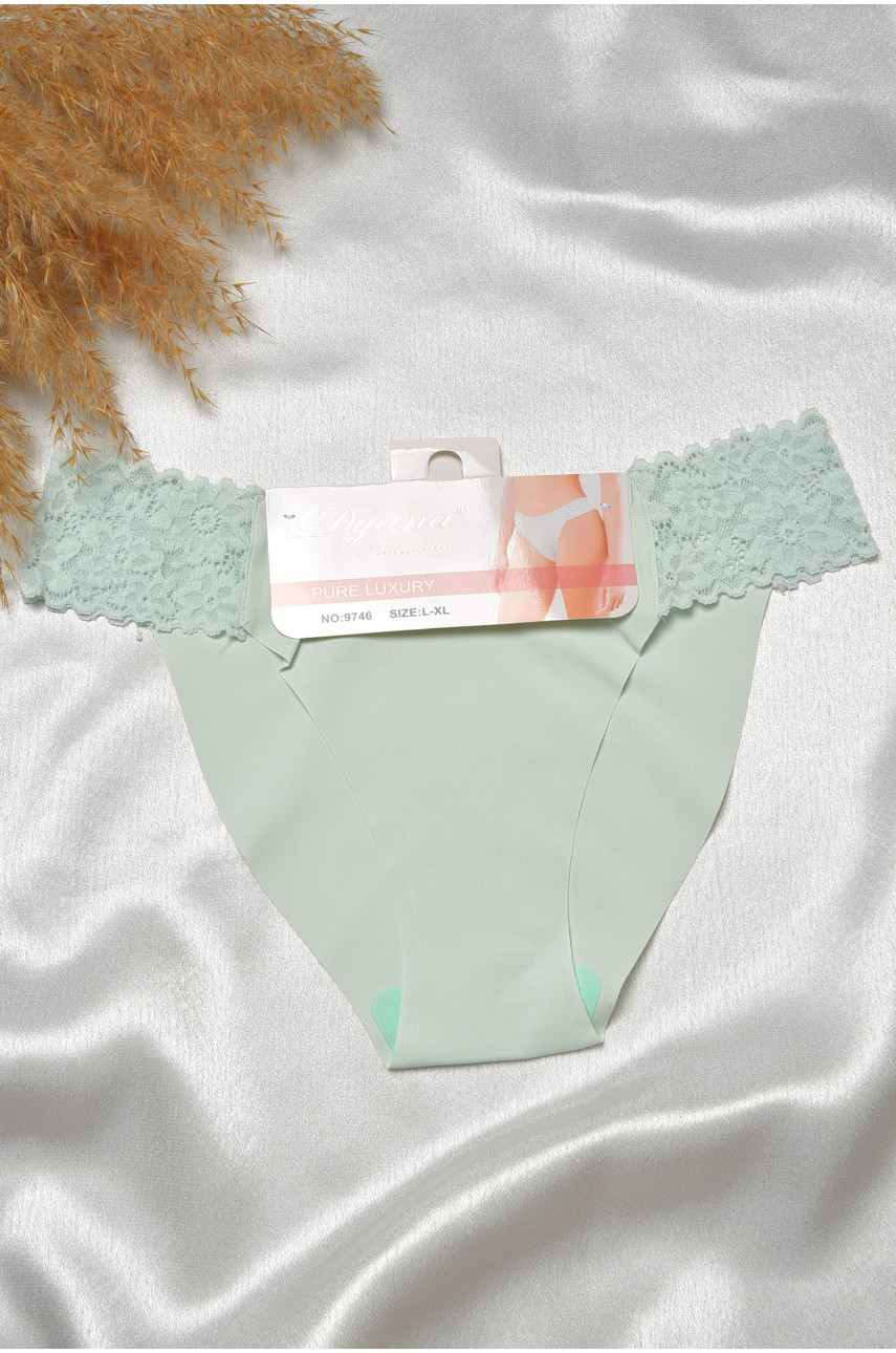 Трусы женские мятного цвета с кружевом 9746 188649