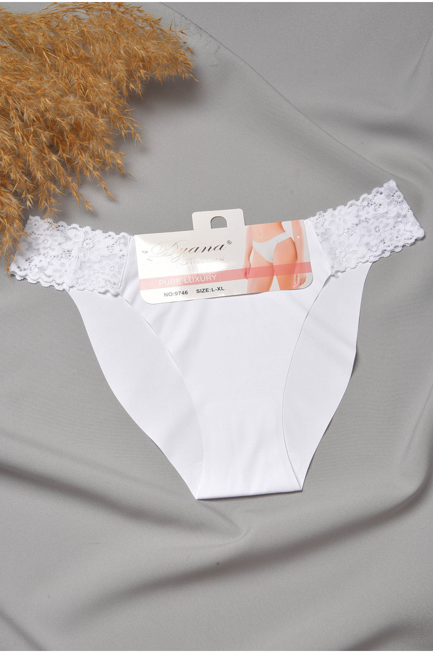 Трусы женские белого цвета с кружевом 9746 188650