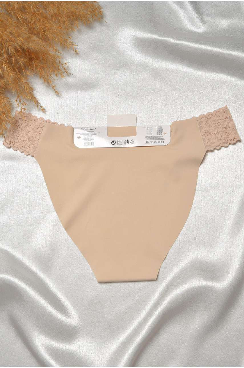 Трусы женские бежевого цвета с кружевом 9746 188651