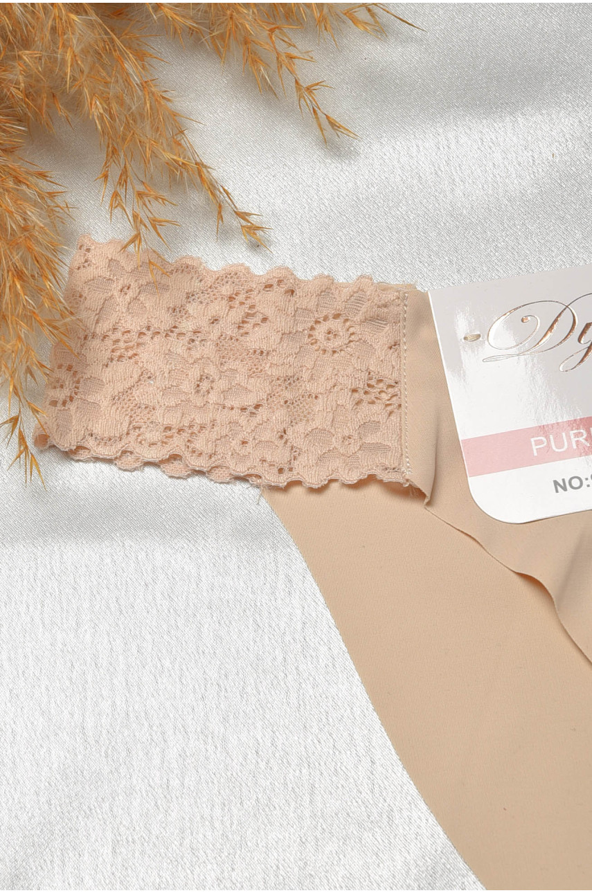 Трусы женские бежевого цвета с кружевом 9746 188651