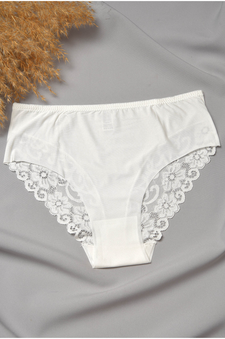 Трусы женские белого цвета с кружевом 6501 188652