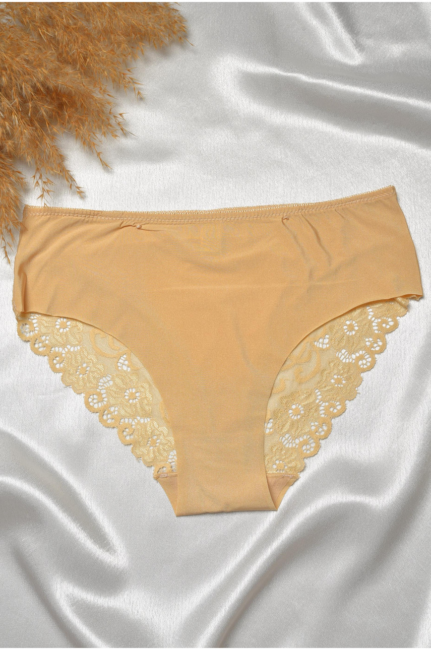 Трусы женские бежевого цвета с кружевом 6501 188653