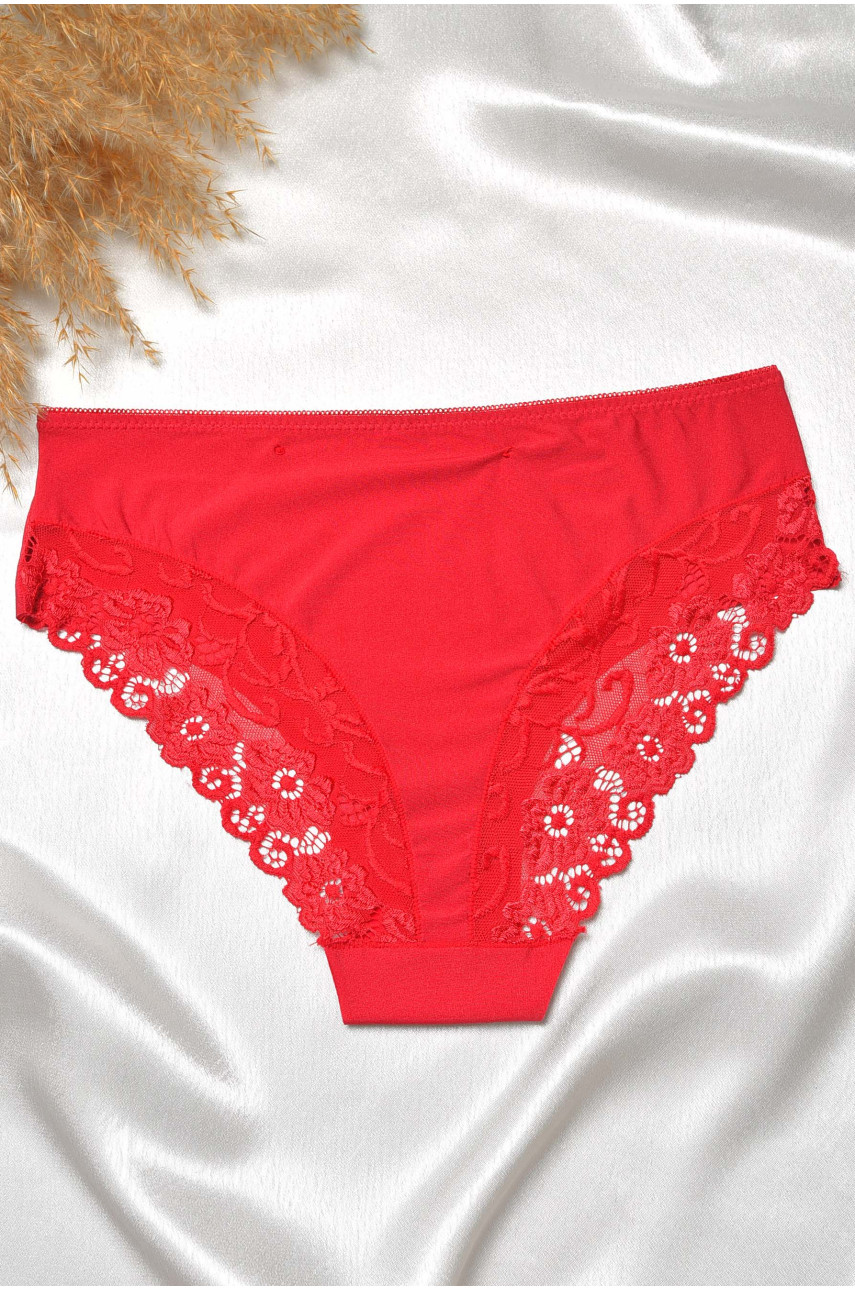 Трусы женские бордового цвета с кружевом 6501 188654