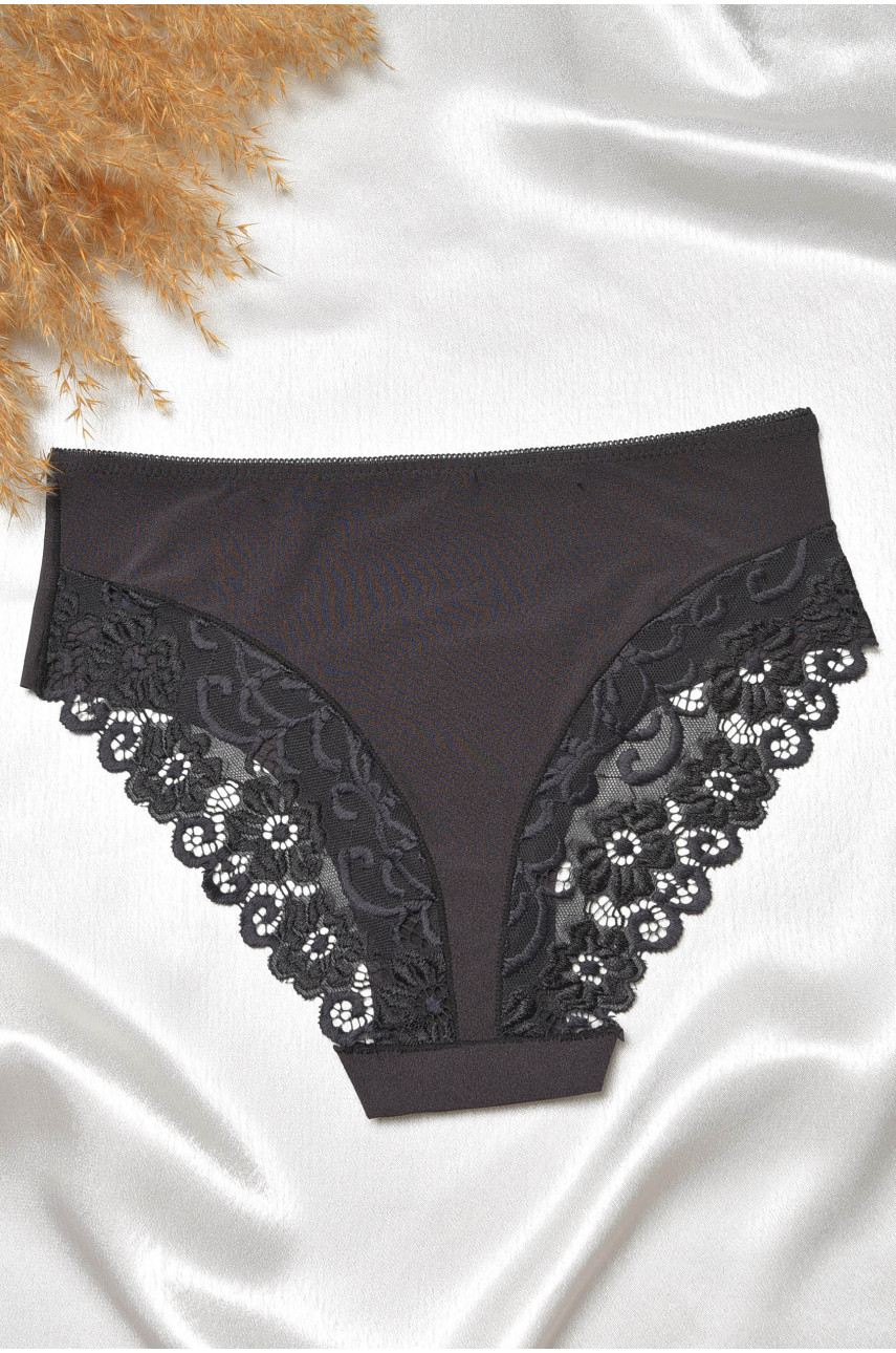 Труси жіночі чорного кольору з мереживом 6501 188655 Труси жіночі чорного кольору з мереживом 6501 188655
