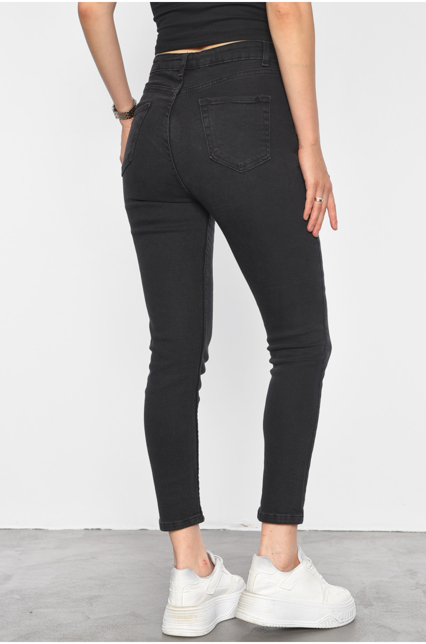 Джинси жіночі чорного кольору 188659