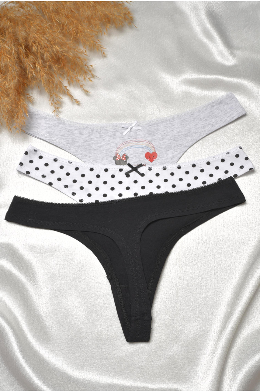 Набор стринг женских 3 штуки 2548 188691