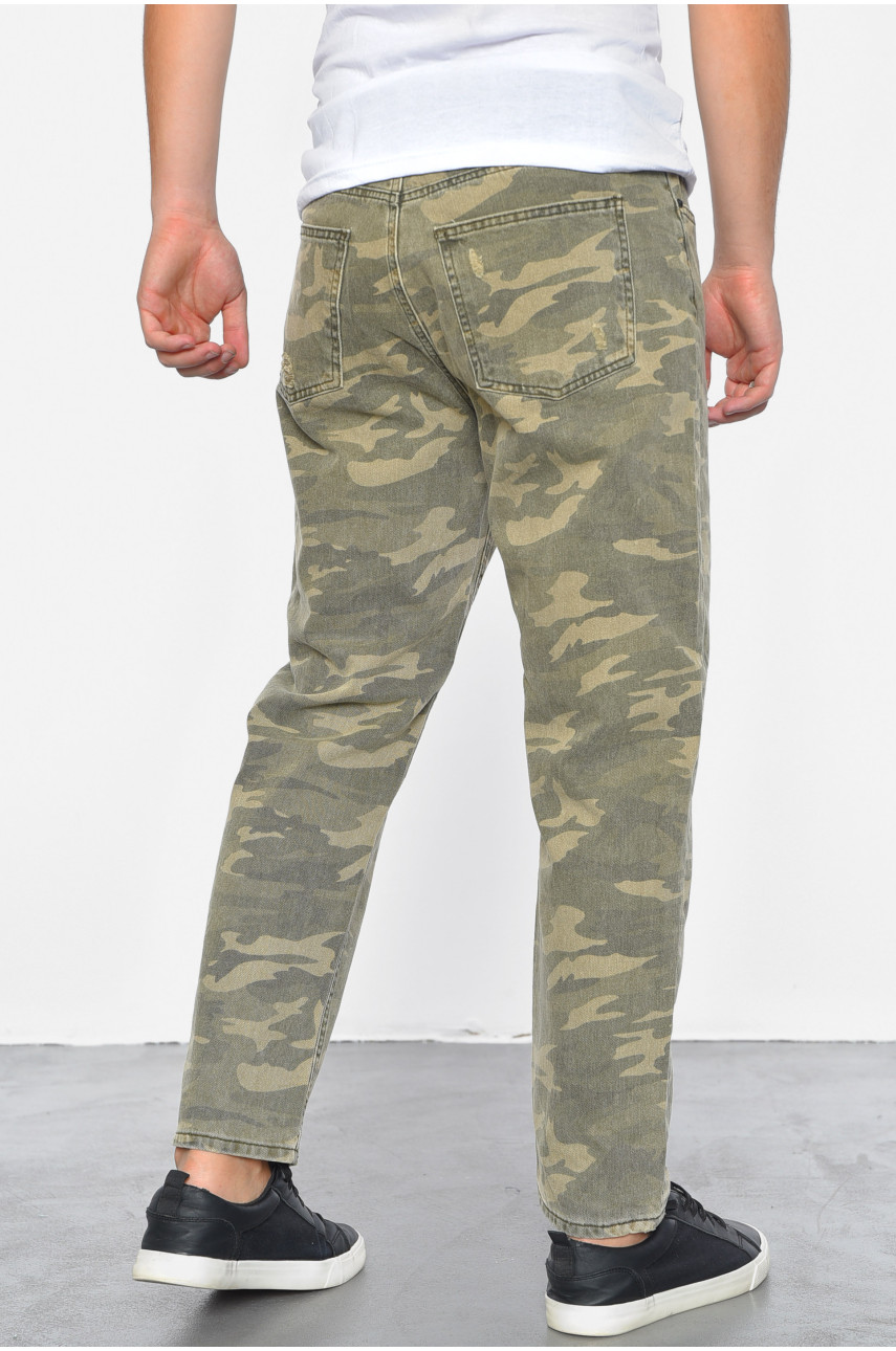 Джинси чоловічі камуфляжні кольору хакі 188759