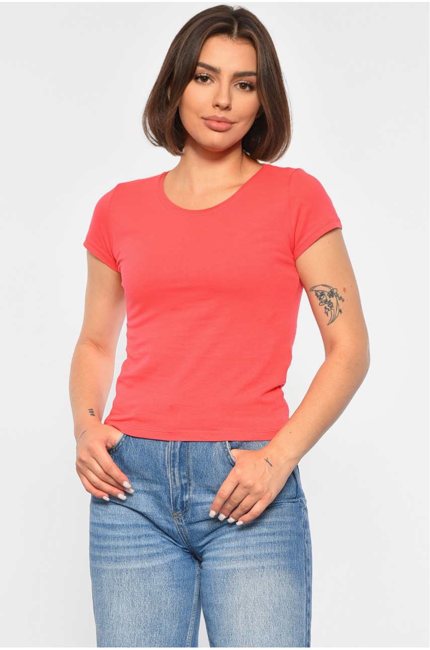 Футболка жіноча коралового кольору 188765