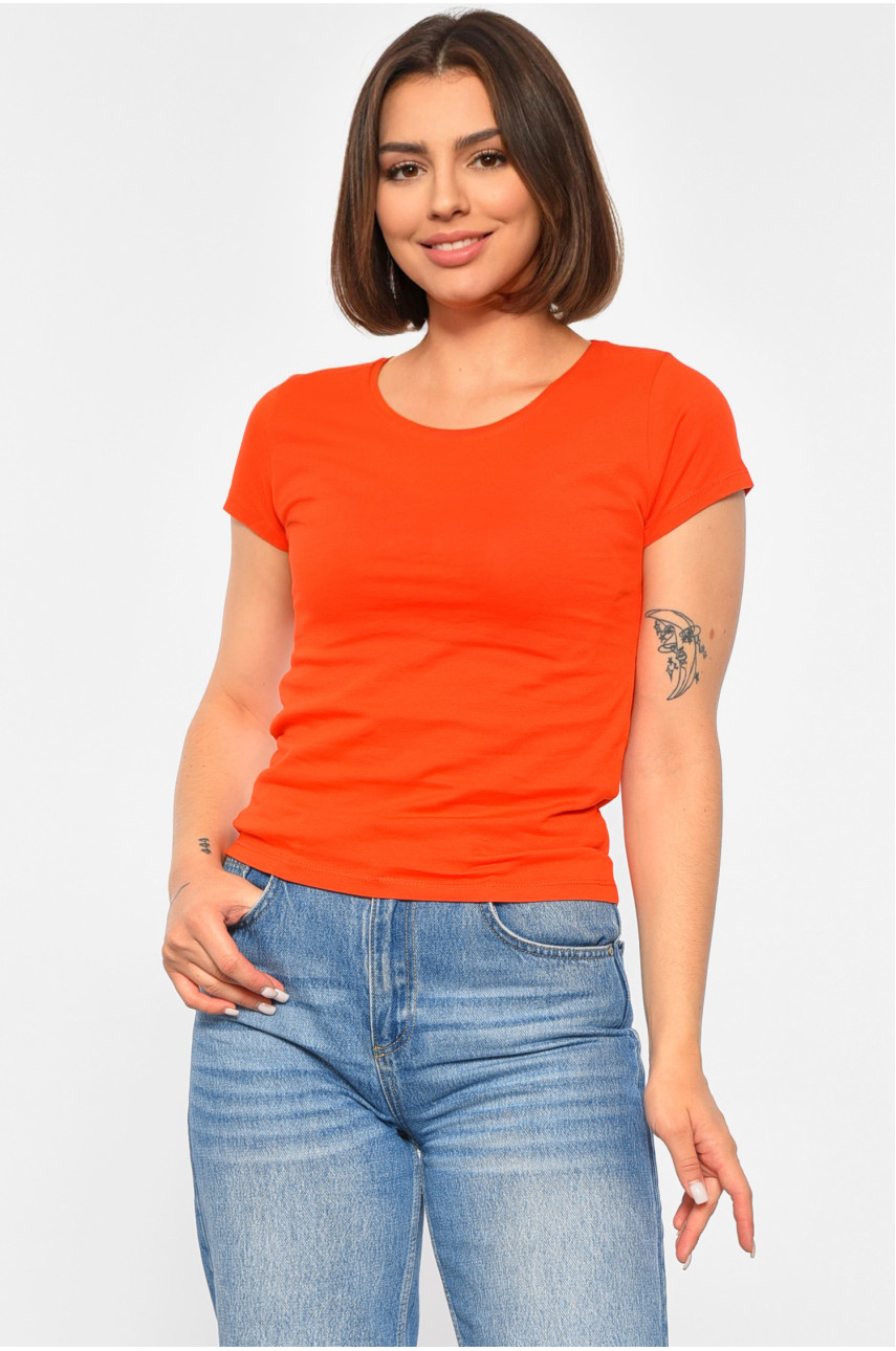 Футболка женская оранжевого цвета 188766 Футболка женская оранжевого цвета 188766
