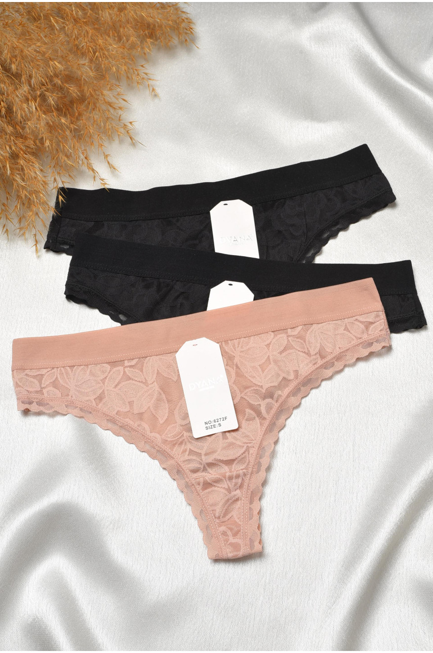 Набор стринг женских 3 штуки 6272 188770