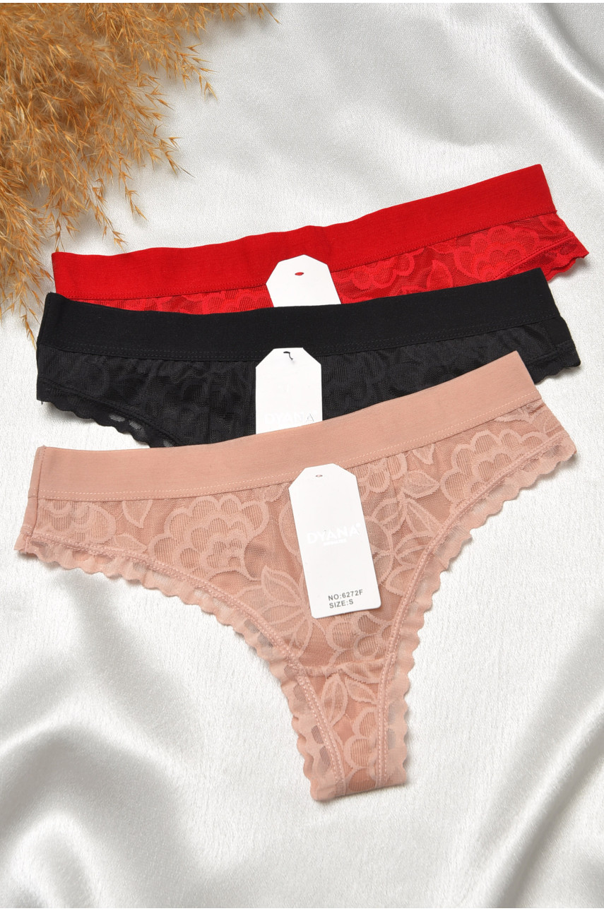 Набор стринг женских 3 штуки 6272 188773