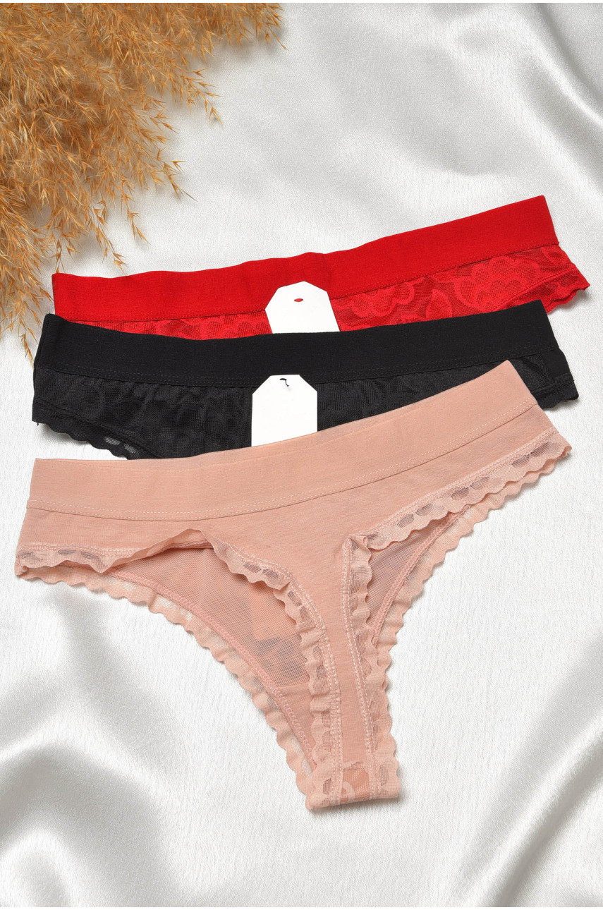 Набор стринг женских 3 штуки 6272 188773