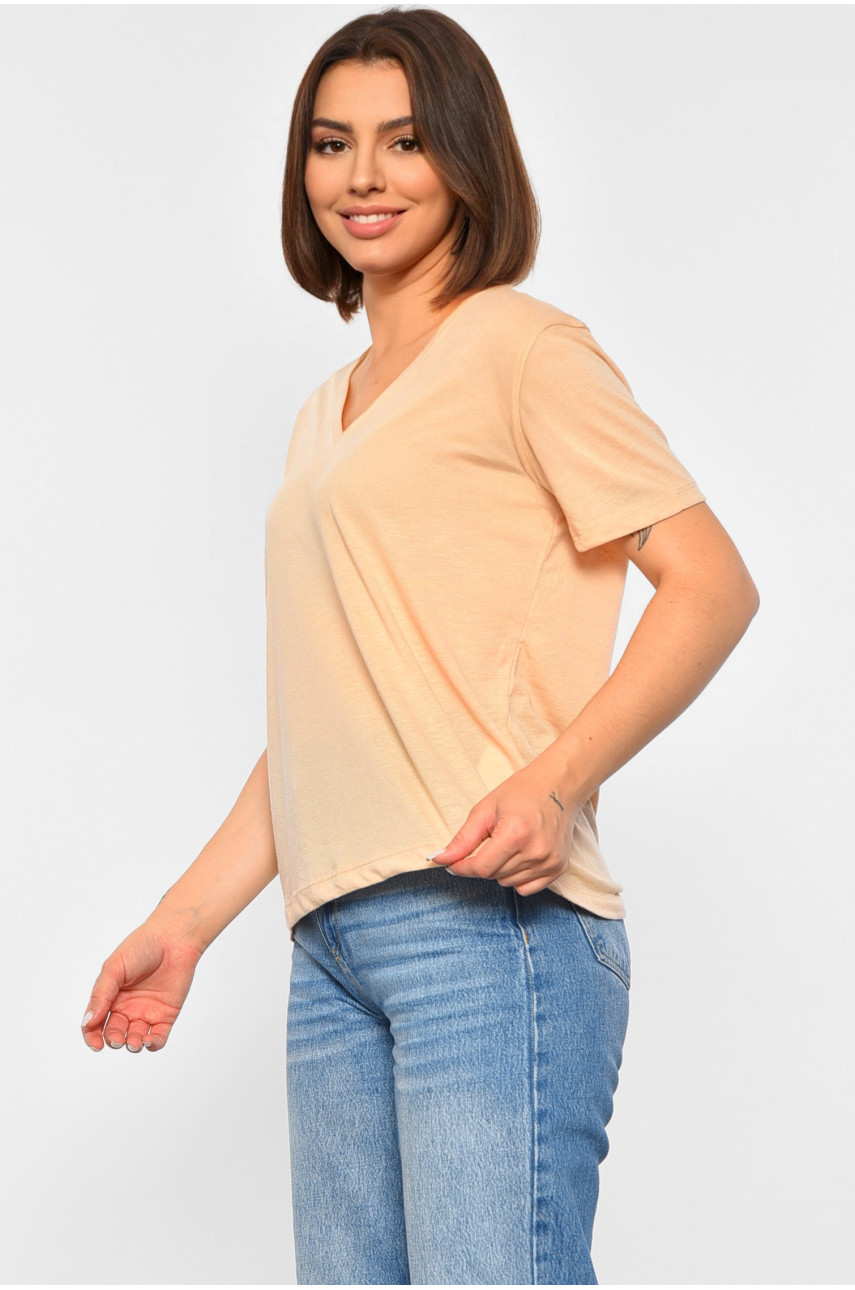 Футболка женская бежевого цвета 188774 Футболка женская бежевого цвета 188774