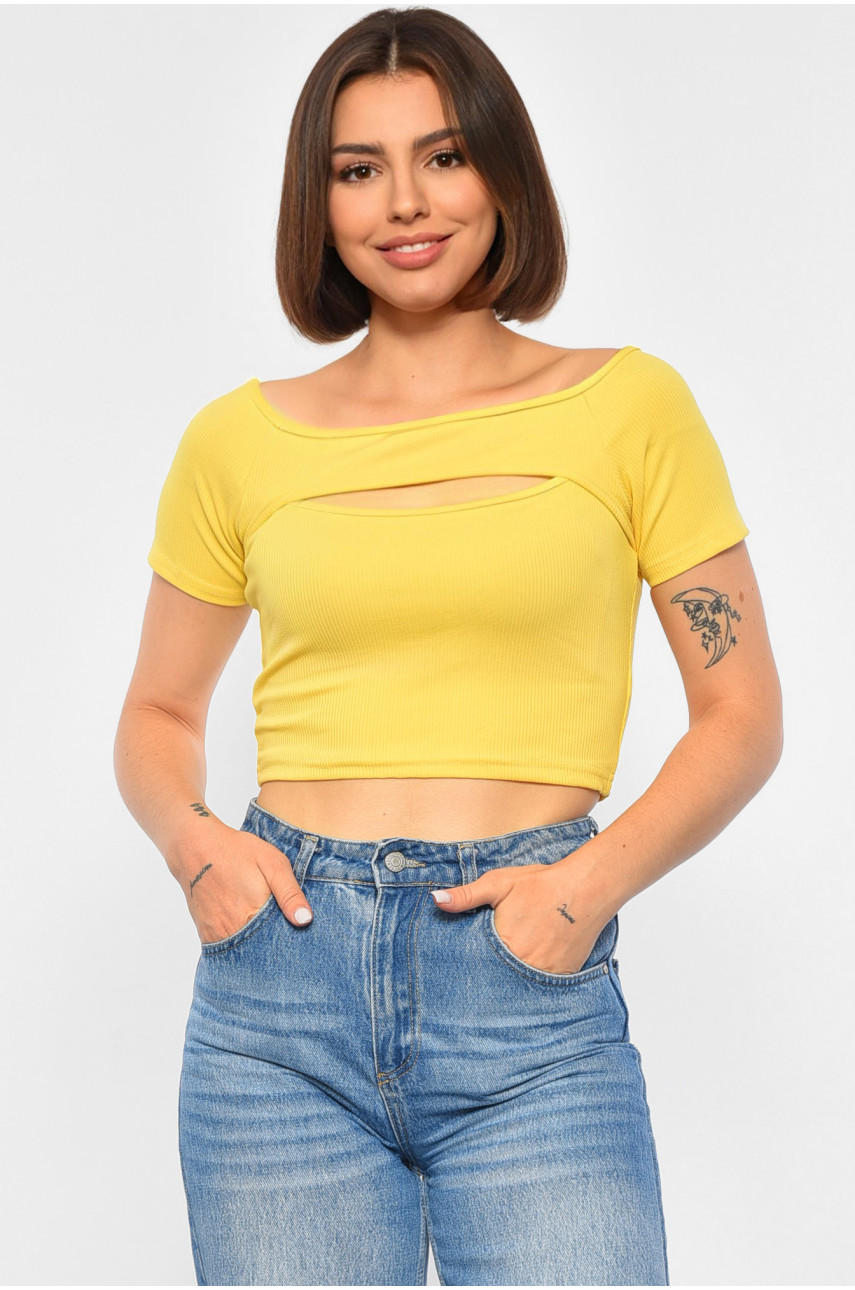 Футболка жіноча жовтого кольору 188778