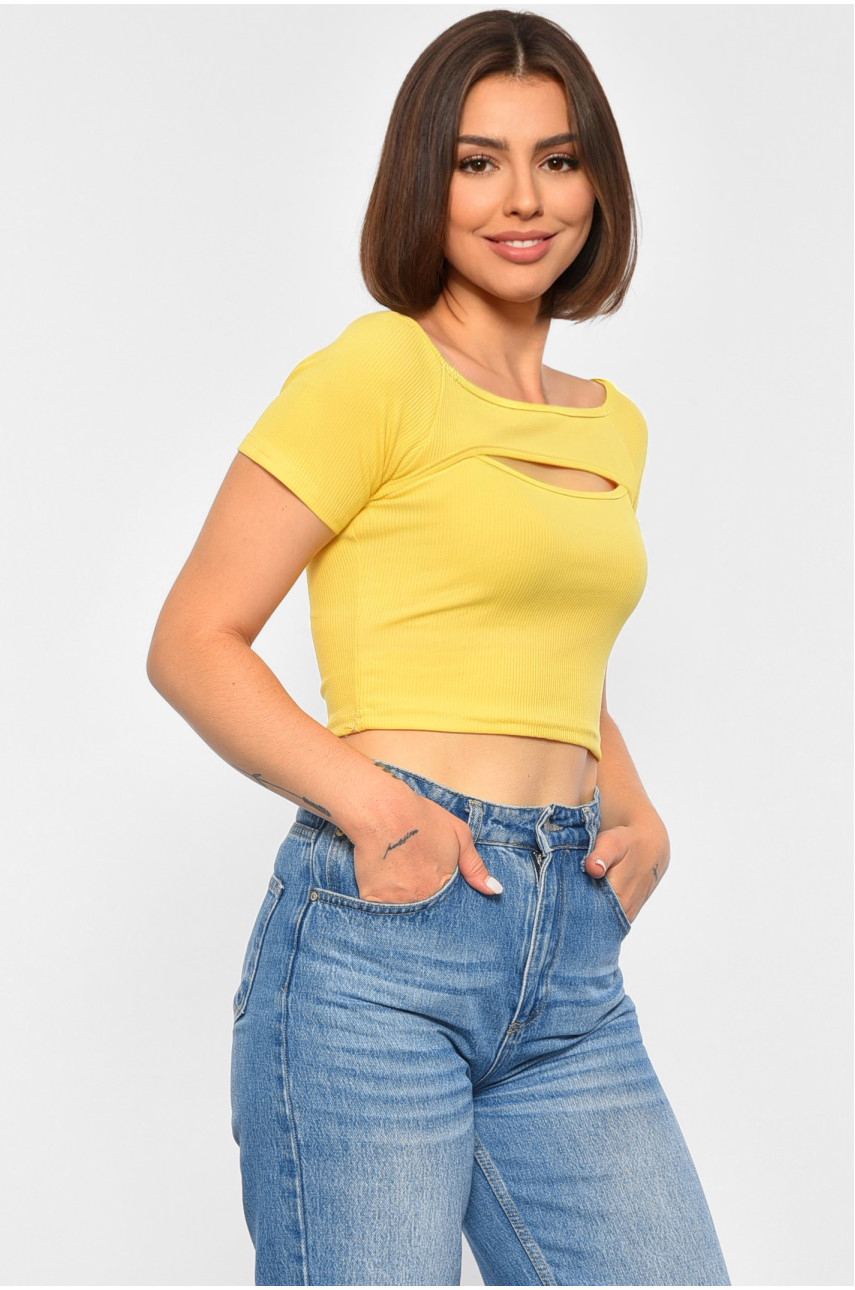 Футболка жіноча жовтого кольору 188778
