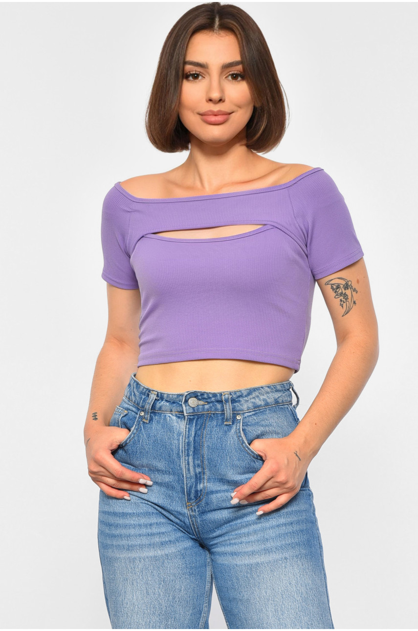 Футболка женская фиолетового цвета 188779 Футболка женская фиолетового цвета 188779