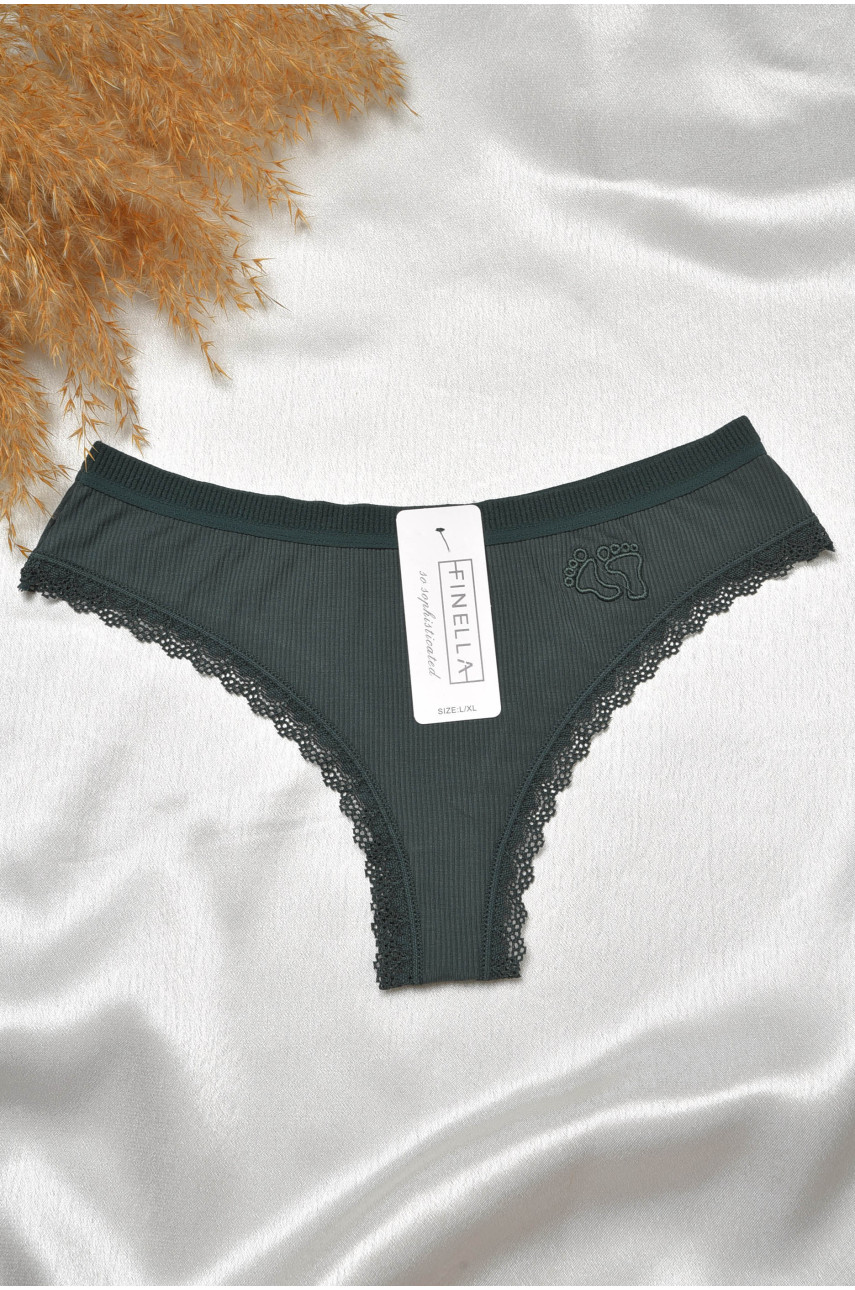 Стринги женские с кружевом зеленого цвета 8860 188789