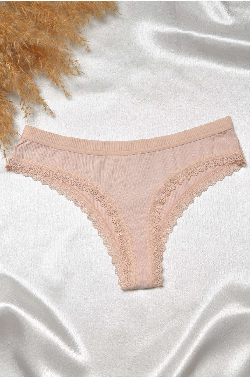 Стринги женские с кружевом бежевого цвета 8860 188792