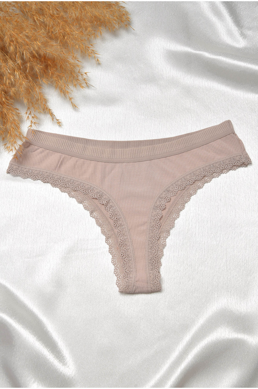 Стринги женские с кружевом цвета мокко 8860 188793