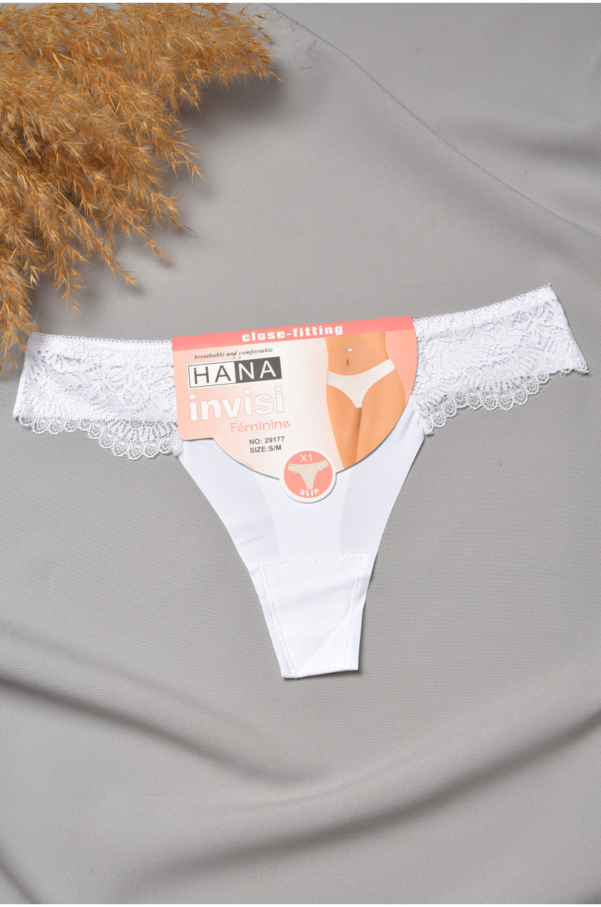 Стринги женские с кружевом белого цвета 29177 188796