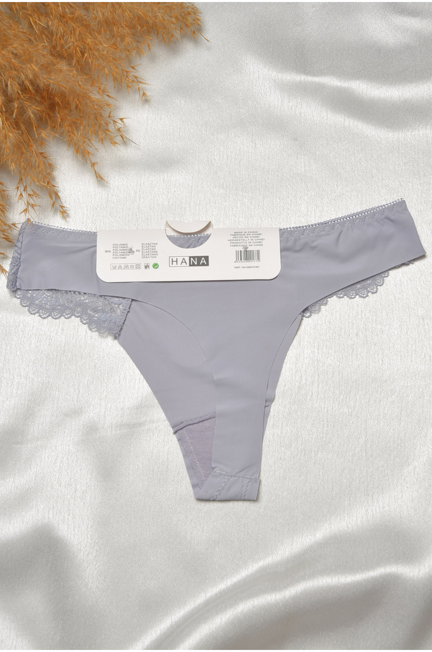 Стринги женские с кружевом серого цвета 29177 188798